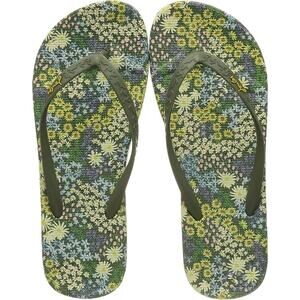 Joules Floral Slip On Rubber Flip Flop Sandals Green Ditsy Women's Size 8 NWOT